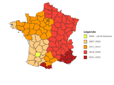 carte propagation frelon asiatique en France