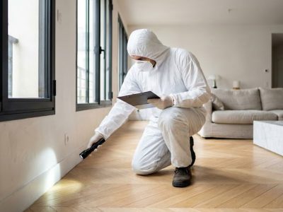 Dératisation professionnelle - Expert inspectant une maison contre les rats et souris