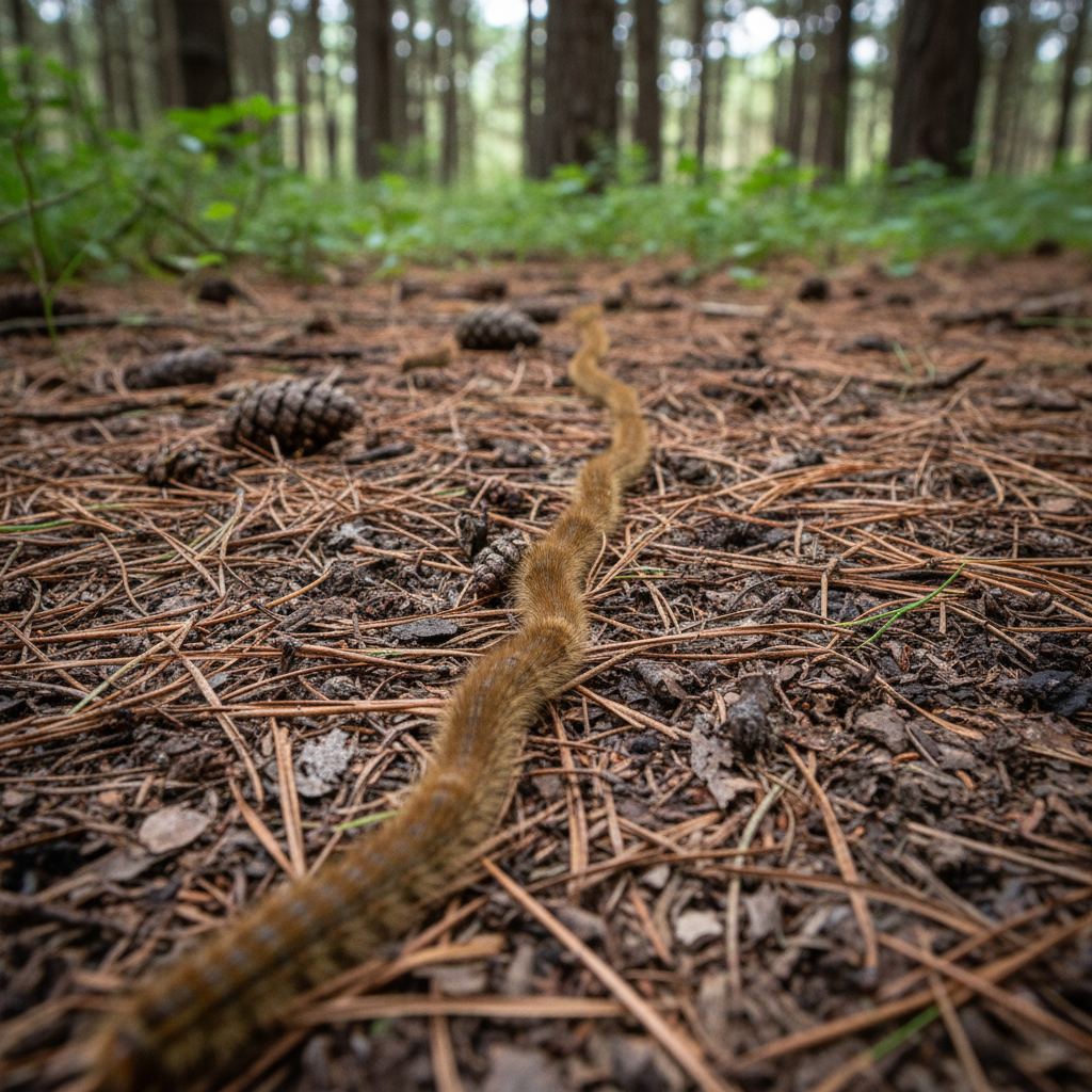 chenilles processionnaires en file indienne descente traitement professionnel