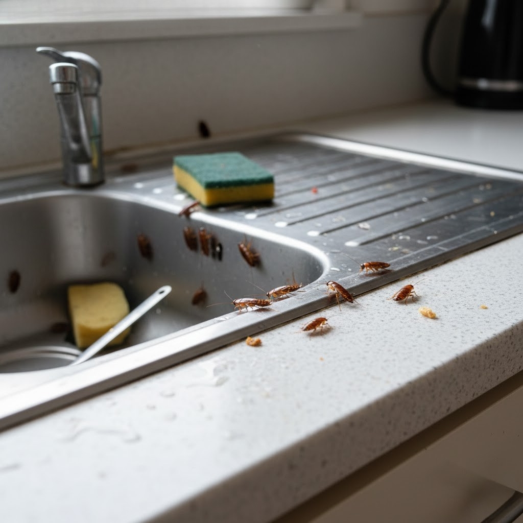 Cafard blatte germaniques dans une cuisine - Identification des espèces