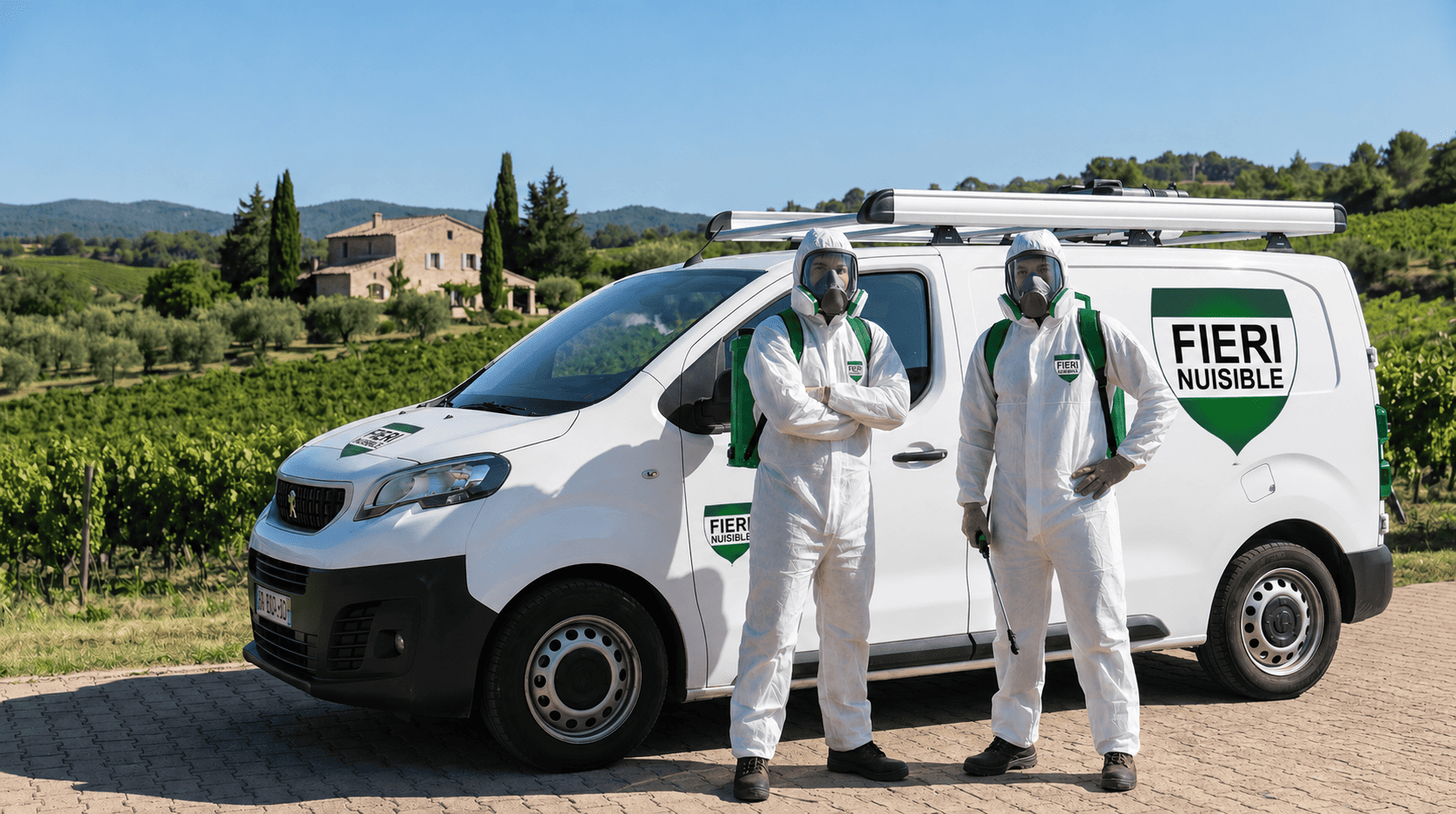 Véhicule équipe Fieri Nuisible — Zones d'intervention Occitanie et PACA