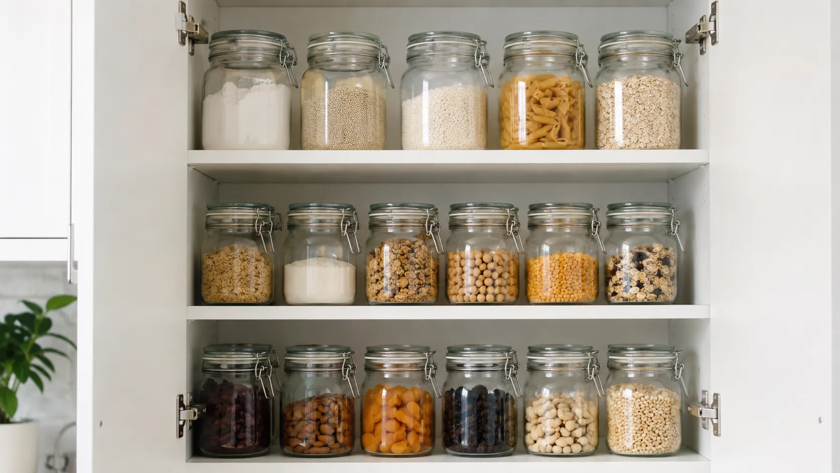 Bocaux hermétiques pour éviter les mites alimentaires dans la cuisine