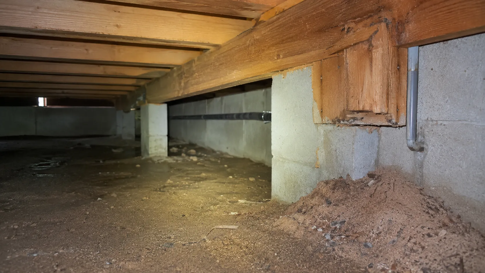 Vide sanitaire humide avec risque de termites